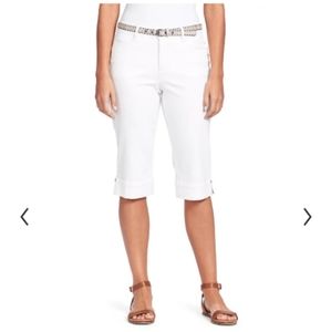 Gloria Vanderbilt White Skimmers Capris Size 14.